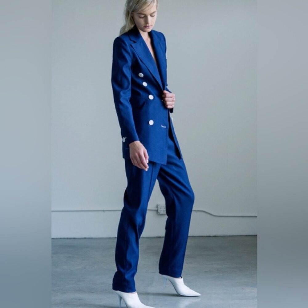 ROBERT RODRIGUEZ 2018 vogue navy blue nautical blazer 8 euc - Picture 2 of 12